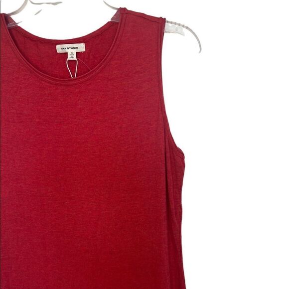 Max Studio Red Sleeveless Ruffled Hem Dress Size Small - Picture 6 of 9
